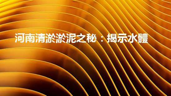 河南清淤淤泥之秘：揭示水體底層的隱藏真相！